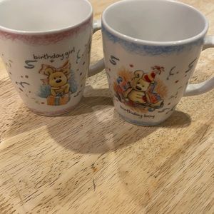 Birthday boy birthday girl mugs